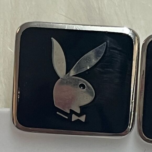 Playboy Men's Rabbit Bunny Head Cufflinks - Picture 3 of 5